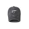 Neutral Wash Cotton Vintage Shark Embroidered Baseball Cap With Strap Adjustable