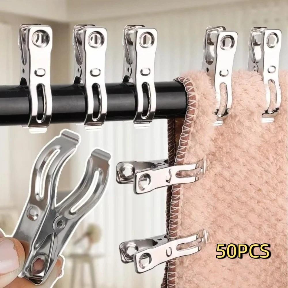 50PCS Rustproof Shade Cloth Clips Non-slip Quilt Clips Towel Clothes Pin Plant Cover Clips Camping