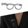 Casual Lapel Pins Alloy Glasses Brooch for Men Women, Eyeglasses Shape Versatile Outfits Accessory Pin, Decorative Suits Shirts Sweaters Collar Pin