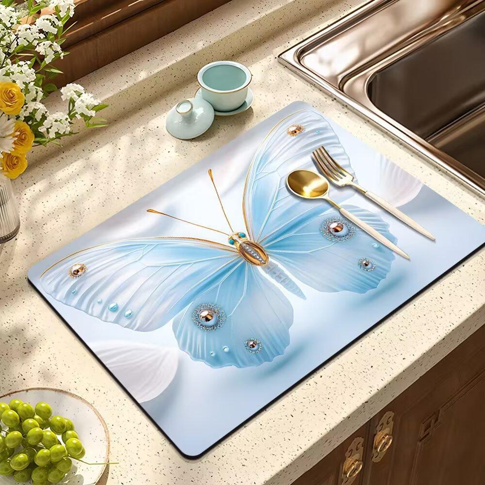 

Коврик для сушки кухонной столешницы из диатомовой земли, коврик для хранения посуды и защиты от ожогов, коврик для тарелок и мисок 20x30cm