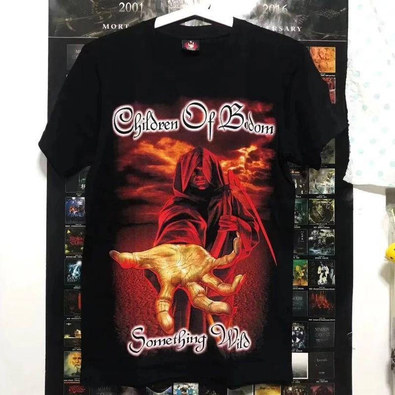 Metal Rock Punk T Shirts Bodom Band COB Band Peripheral Summer Print Casual Loose Cotton Short Sleeve Oversize TShirt Unisex