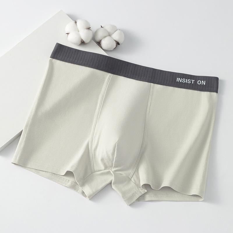 Mens Mid Waist Breathable Cotton Boxer Briefs Antibacterial Underwear