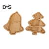Christmas Snack Tray Bamboo Serving Plate Decorative Platter Nuts Display Desktop Food Tray Modern Home Fruit Bowl Christmas Tree Shape Party Snacks