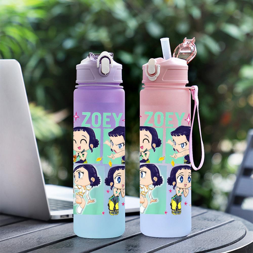 750Ml Water Bottle Cartoon K-Pop Demon Hunters Printed Large Capacity Drinking Cup Portable Outdoor Sports Water Cup Children Kid Gift