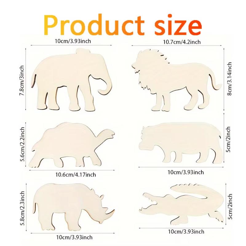 24pcs unfinished animal wood slices - for painting wooden wildlife hanging decorations or DIY gift tags