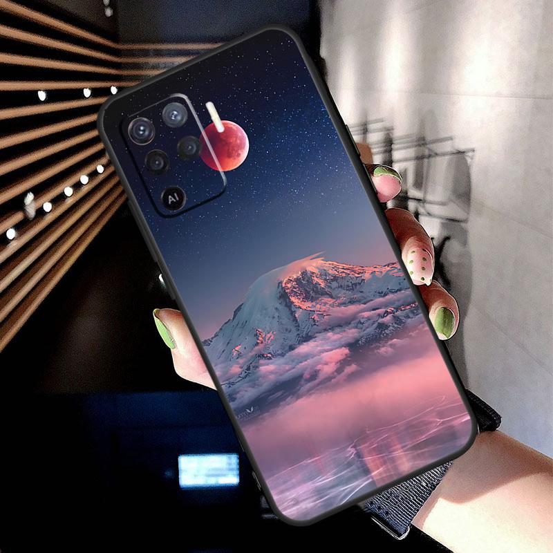 Moon Stars Space Case For Oppo A17 A57 A77 A76 A16 A96 A18 A60 A80 A40 A38 A58 A78 A98 A94 A74 A54 A15 A5 Pro