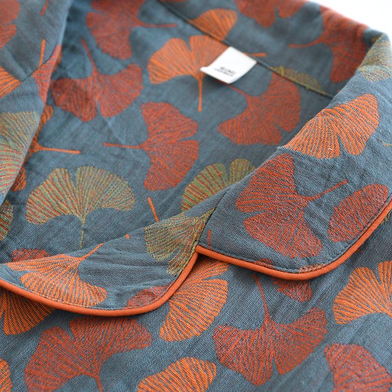 Γυναικείο Πιτζάμα Σετ από Βαμβάκι Μεγάλου Μεγέθους, Ζακάρ Καρντιγκάν Μακρυμάνικο για Άνοιξη/Καλοκαίρι