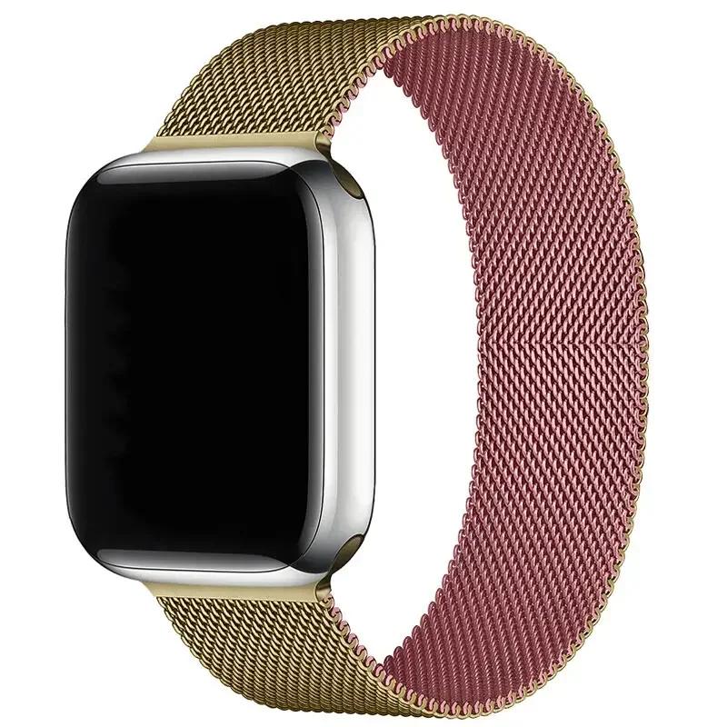 Magnetic Loop Strap For Apple watch Band 44mm 40mm 45mm 41mm 42mm 38mm Stainless Steel Bracelet iWatch Series Ultra 9 8 SE 7 6 5