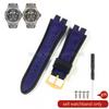 19x28mm Black Blue Red for Roger Dubuis EXCALIBUR Genuine Leather Watch Strap Special Interface Supple Moisture Wicking Design