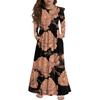 Girls' Tiered Ruffle Dress - Long Sleeve Printed Maxi With Pockets