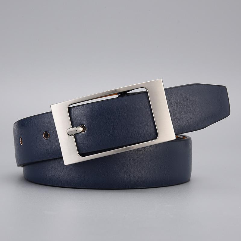 

Ремень мужской с пряжкой из искусственной кожи, повседневный ремень, мужской ремень 125cm темно-синий