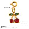 Vitality Sweet Wind Rhinestone Variety Jewelry Buckle Cherry Pendant Stainless Steel Gold Plated Exquisite Accessories