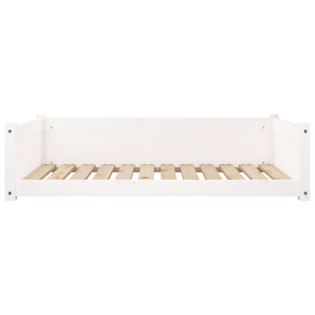 Dog Bed White 105.5 X 75.5 X 28 Cm Solid Pine Wood