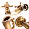 Vintage Copper Kitchen Faucet Hot Cold Water Mixer Tap Double Handle Sink Faucet Wall Mounted Water Tap for Home Bathroom