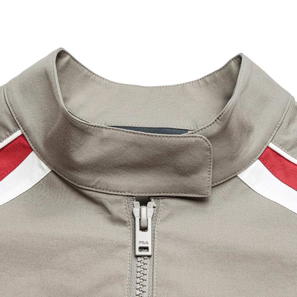 FILA Original Retro Color Block Stand Collar Classic Comfortable Loose Short Jacket Women jackets F11W639707FDK