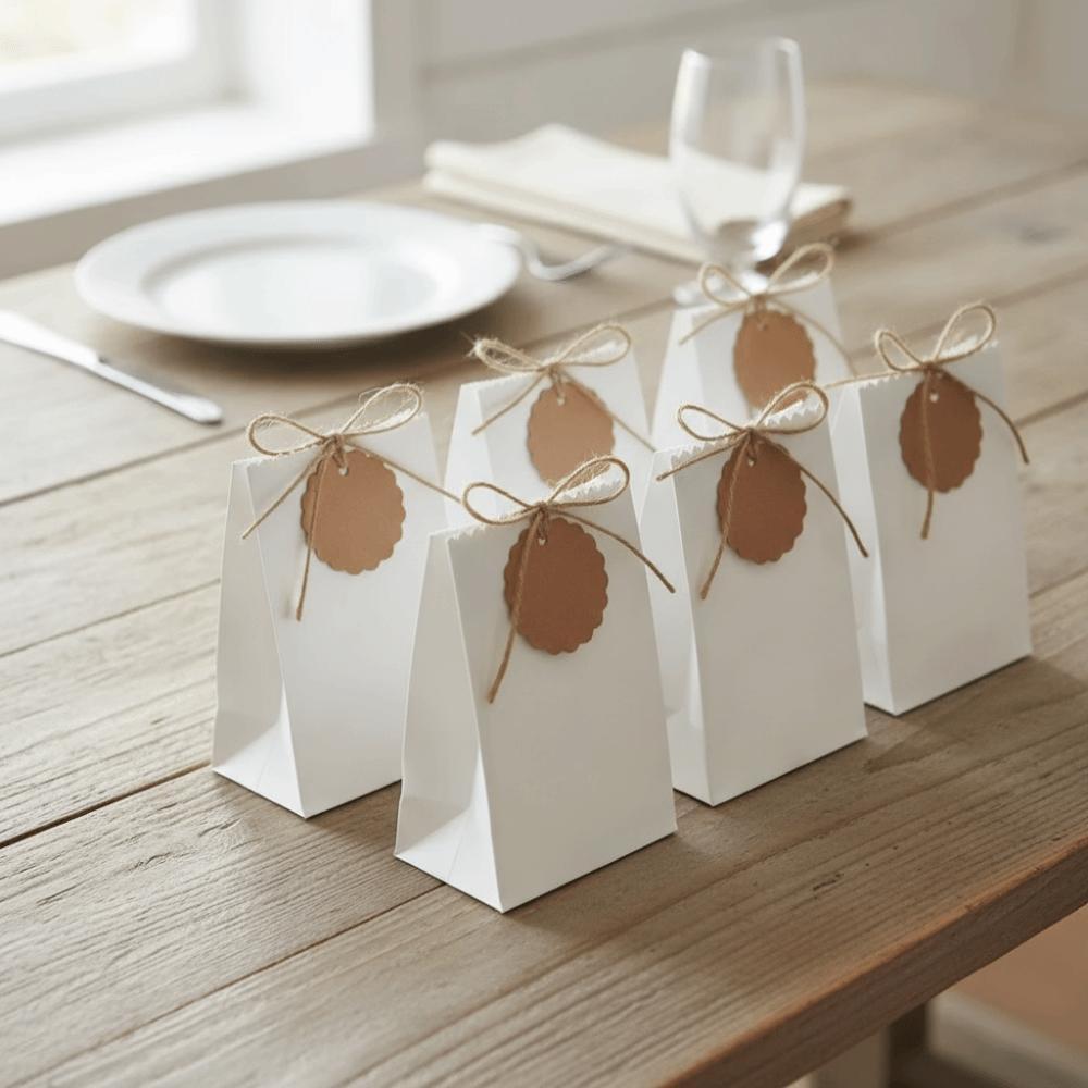 Refilling Kraft Paper Cookie Bag with Rope Tag Birthday Party Favors Box Food Packaging Bag Gift