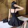 French sweet and spicy foreign style sexy backless suspender dress women's summer pure desire wind irregular waist and thin skirt