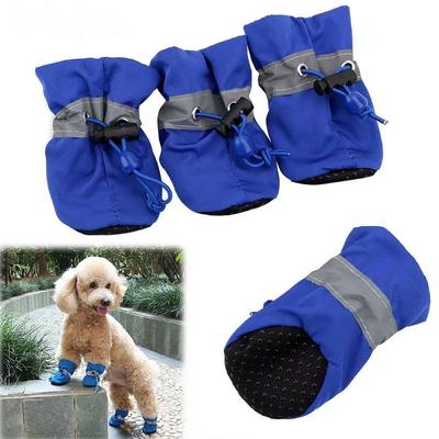 Juego de 4 botas impermeables para perros y gatos pequeños, antideslizantes, para la lluvia, para cachorros, accesorios para patas de mascotas.