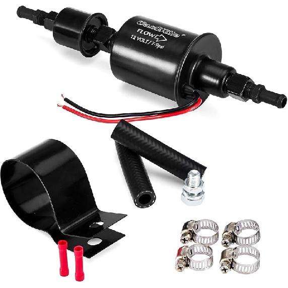 CarBole Universal Micro Electric Fuel Pump Inline Low Pressure Pump E8012S 12V, 5-9 PSI,30 GPH,5/16 Inch