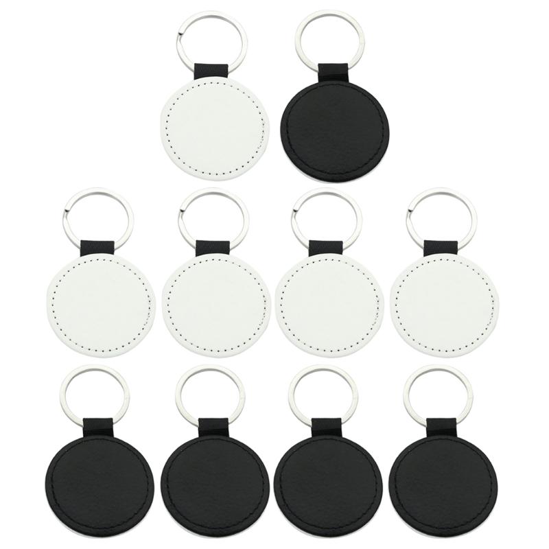 10 Pcs/Set Blank Sublimation Heat Transfer Keychains Heart Round Square for Key