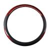 38cm Steering Wheel Cover Faux Leather Carbon Fiber Sweat Absorption Prevent Slip Steering Wheel Protector Red