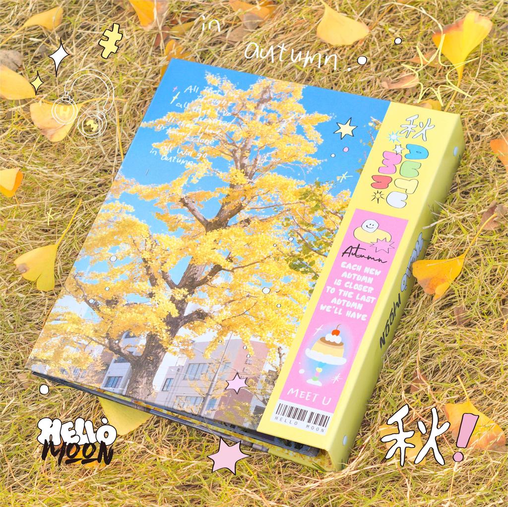 Autumn A4 Hard Shell Binder Photo Album for Postcards, Polaroids & Photocards, Refillable Scrapbook for K-pop Fan Collectibles