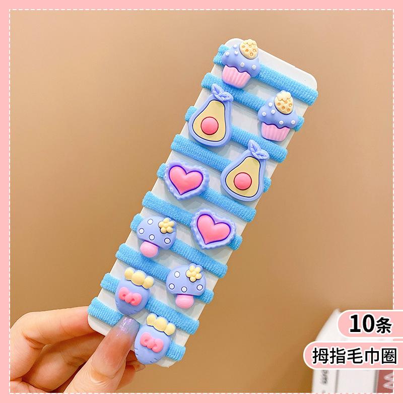 10pcs/Set New Rubber Band for Children Cartoon Hair Band New High Elasticity Sweet Cute Baby Hair Rope Girls Hair Accessories