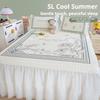Summer Lace Small Fresh Bed Skirt Latex Cooling Mat Three Piece Set