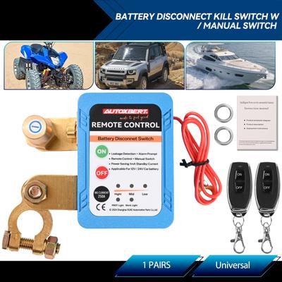 Wireless Dual 12V 240A Car Kill Switch Automatic Power Shut Off Switch Automatic Remote Battery Disconnect Relay Master Isolator