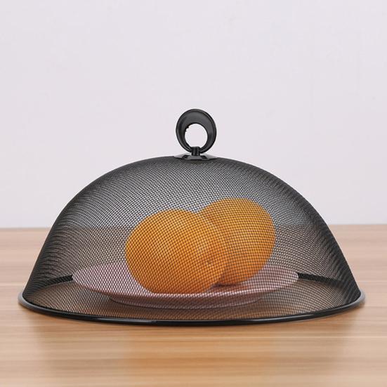 Round Metal Food Cover, Fine Mesh Food Protector, Heavy Duty Cake Dome with Handle, Dustproof Net Tent for for Outdoor BBQ Picnic