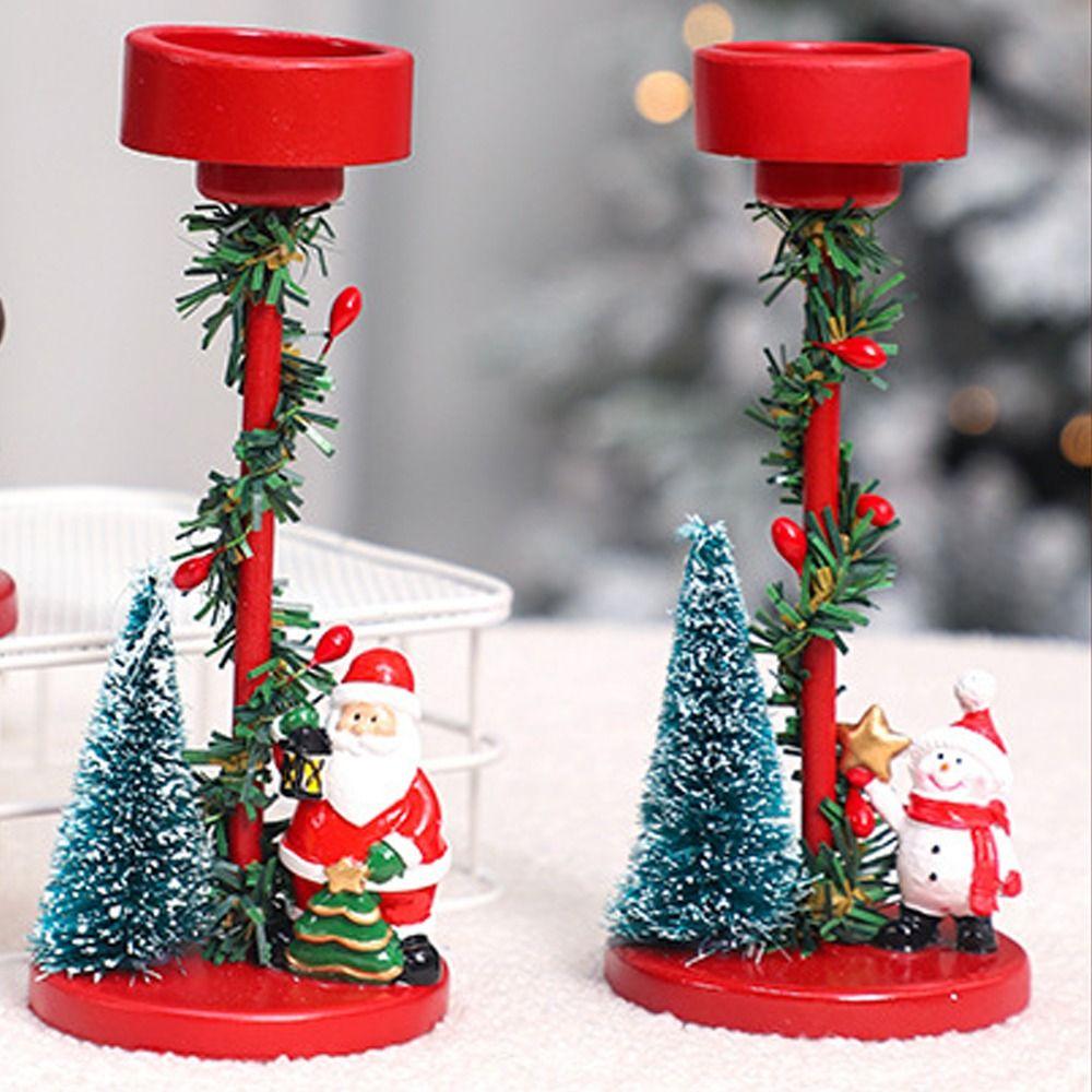 Anti Slip Tea Light Candle Stand Resin Santa Claus Candle Holders Party Favors