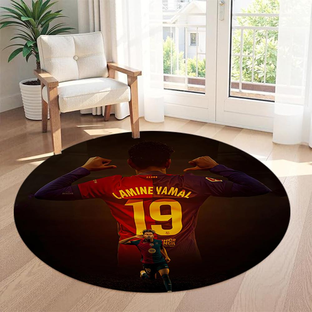 Yamal Round Area Rug Suitable for Foyer Outdoor Hallway Kitchen Anti-slip Round Rug Decorate Offices Perfect Gift for Women Men
