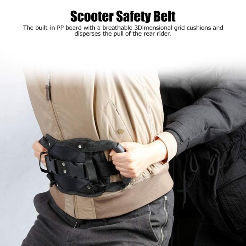 Black Motorcycle Safety Belt Electromobile Rear Seat Safety Strap Handle For Motorcycle Passenger