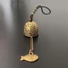 Vintage Pure Copper Bell Keychain Rustproof Brass Small Pendant Portable Ornament for Car Key Backpack Accessory Gift