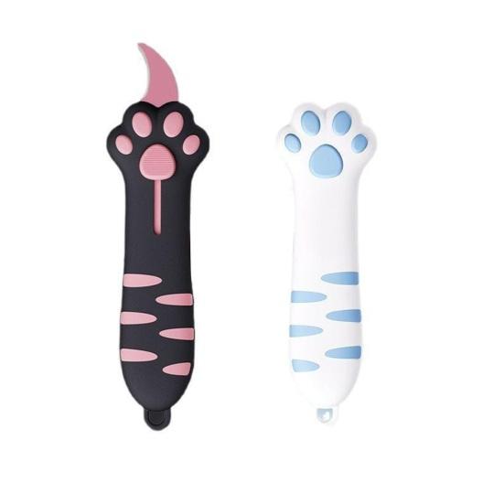 Cute Cat Paw Safety Knife Portable Letter Box Cutter Retractable for Carton Opener