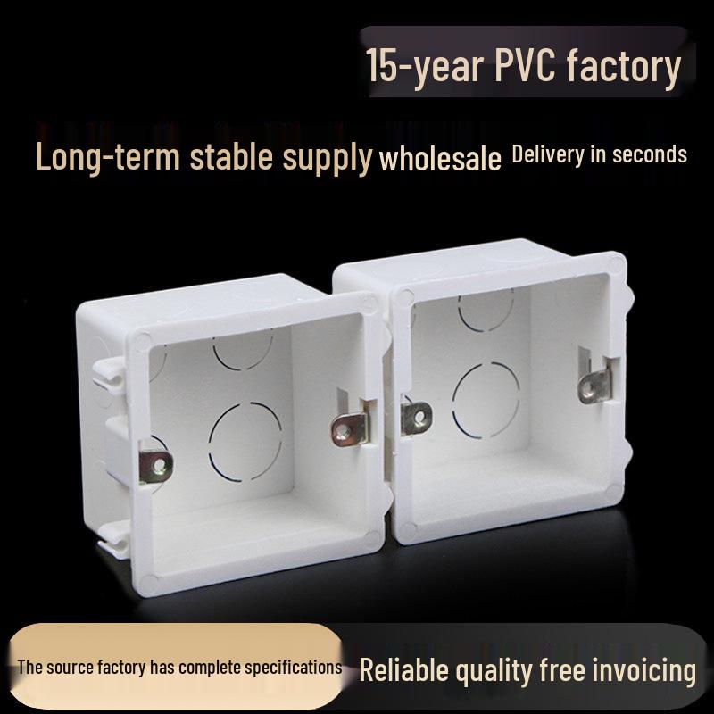86 Type Flame Retardant PVC Concealed Junction Box - Embedded, 50 Pack, Switch Socket Ready