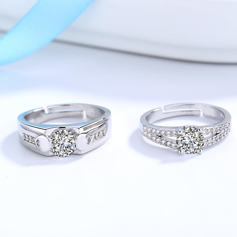 Adjustable Platinum Plated Double Row Couple Rings: A Pair for Deep Confessions