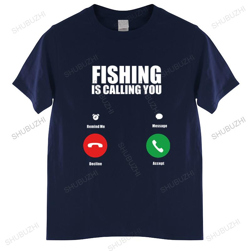 Tshirt Men Cotton Tops Fishing Is Calling You Tshirt Men Fish Gofishing Fisher Fishermen Black Men T Shirt Euro Size