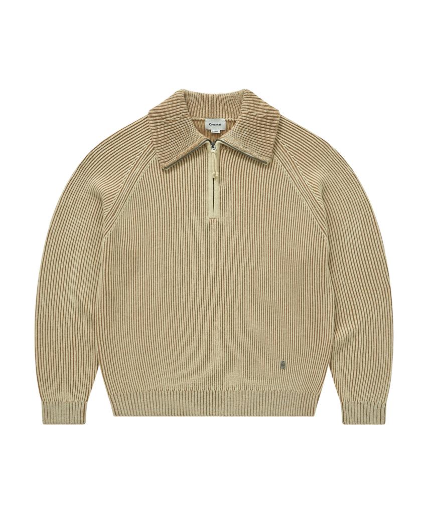 COVERNAT Half-Zip Knit Ivory