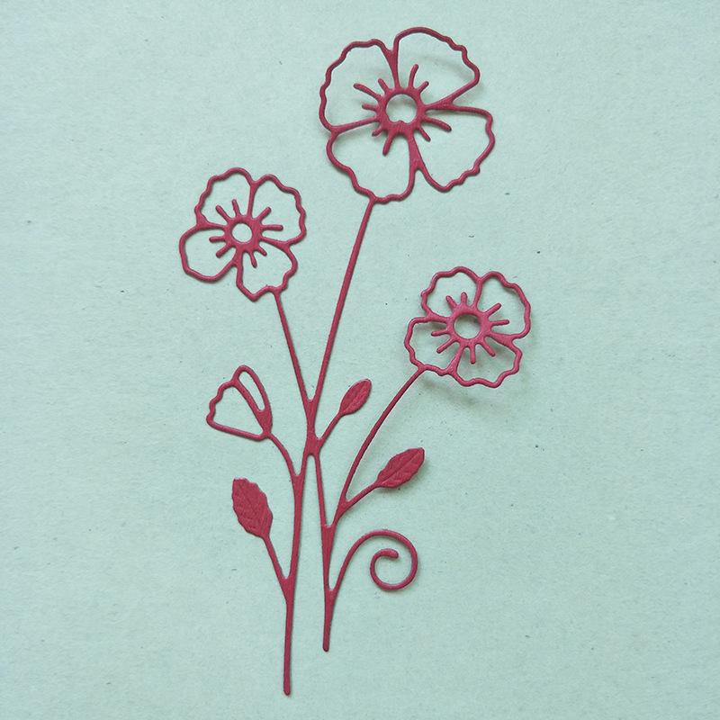 

DIY Paper Embossing Knife Mold Metal Cutting Mold Puzzle Three flowers Template