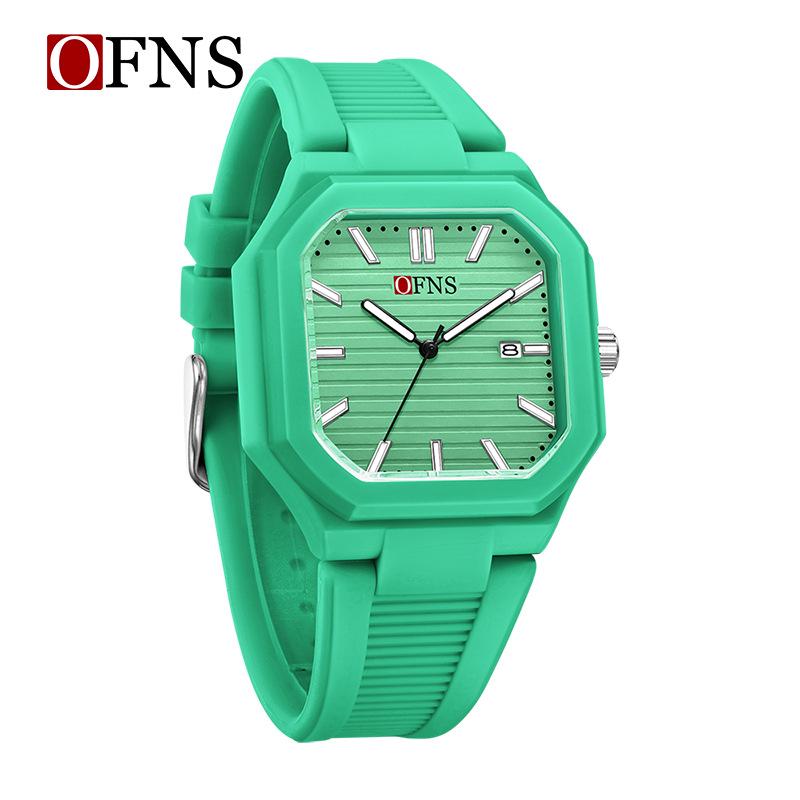 OFNS Quartz Watch: Student Style, Calendar, Square Dial, Arabic Numerals, Luminous, Waterproof, Middle Eastern Bestseller