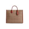 Ace 35 Classic Monogram Print Coated Canvas And Calfskin Tote Bag Women Tote Bags Brass Cinnamon Rust CR683-B4NQ4