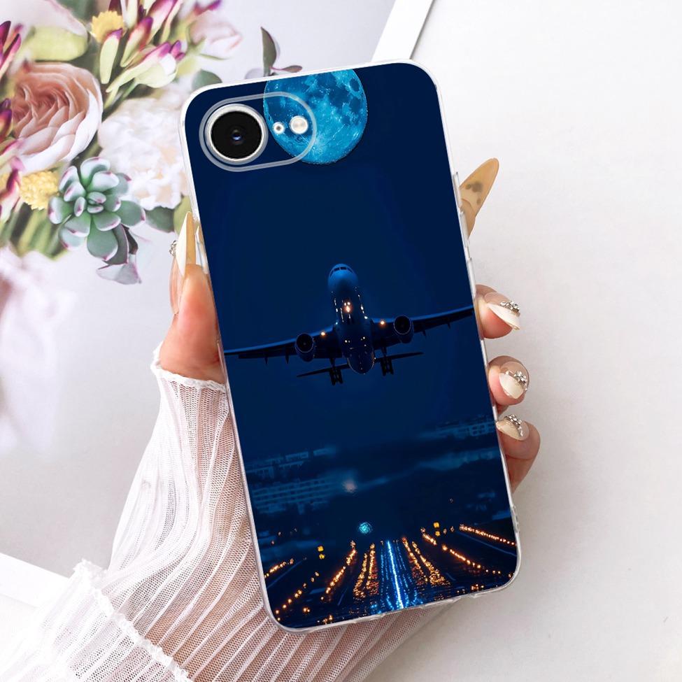 Transparent Cover For iPhone 16e Case Cute Kawaii Fashion Butterfly Funny Painted Casing A3212 A3409 A3410 A3408