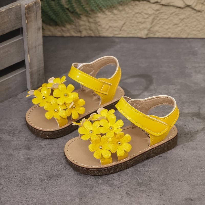 Girls' Floral Sandals Cute Princess Style Soft-Sole Sweet Shoes for Toddlers Cute Girls Shoes Casual Girls Shoes