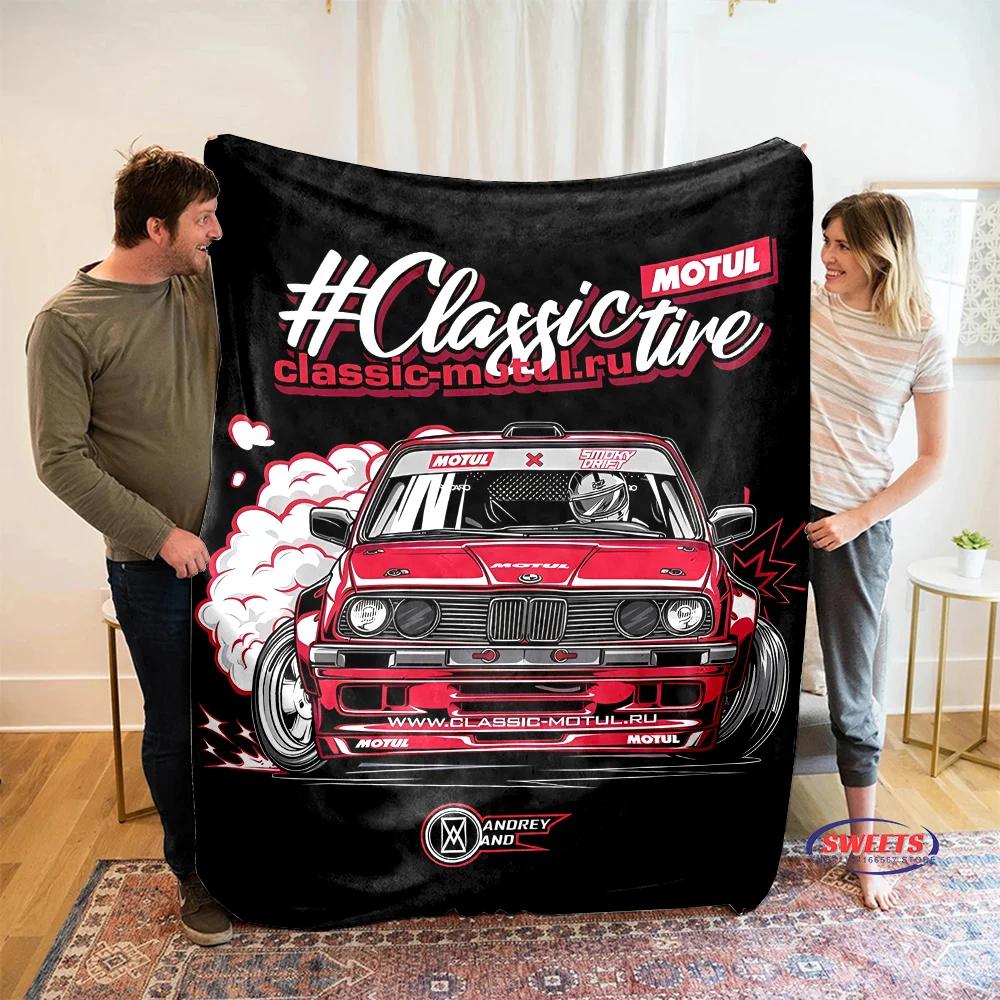 Druk 3D Marzenie Samochód Wyścigowy Flanelowy Koc Artystyczny Kocyk Sofa Pokrycie Łóżka Cztery Pory Roku Miękki Puszysty Kołdra Koc Rekreacja na Zewnątrz Drzemka