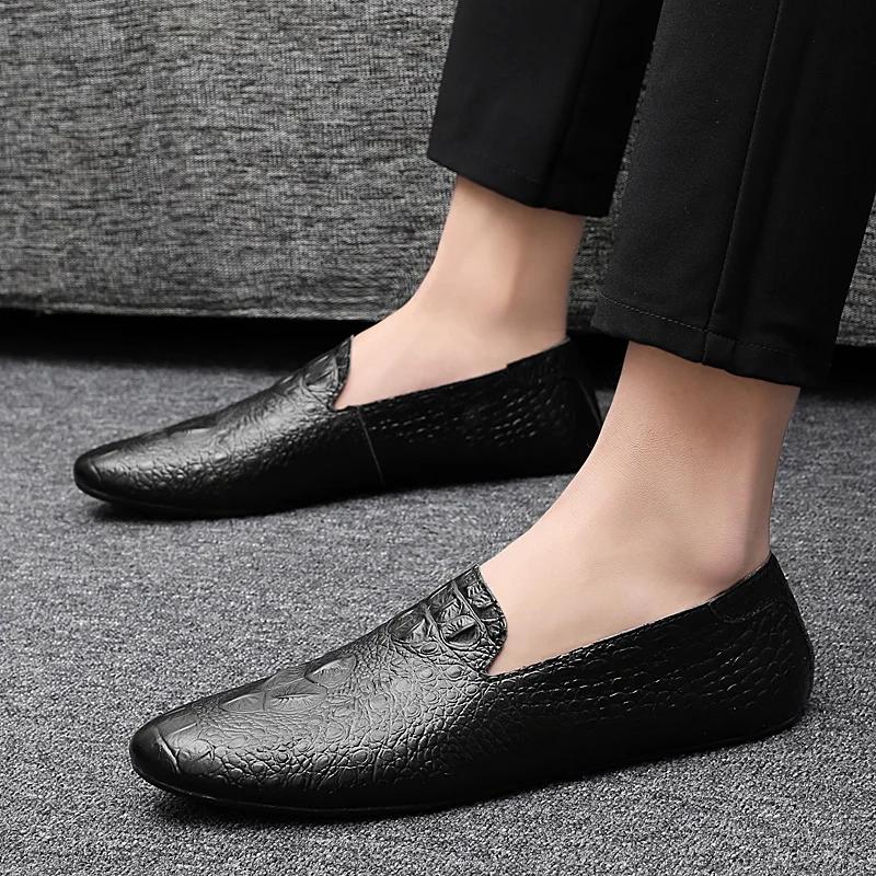 Men Shoes Moccasins Genuine Leather Casual Driving Slip On Shoes Fashion Men Loafers Outdoor Moccasins Italian Shoes for Men L5