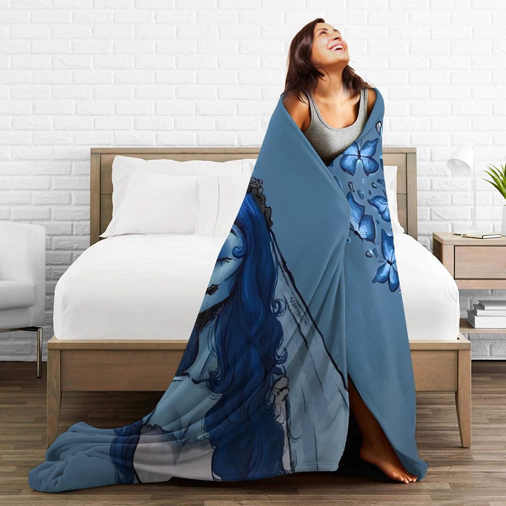 Anime Film C-Corpse Bride Decken Warm Weich Muster Plüsch Bettwäsche Überwürfe Für Kinder Erwachsenen Schlafzimmer Flanell Tagesdecke Bettbezug