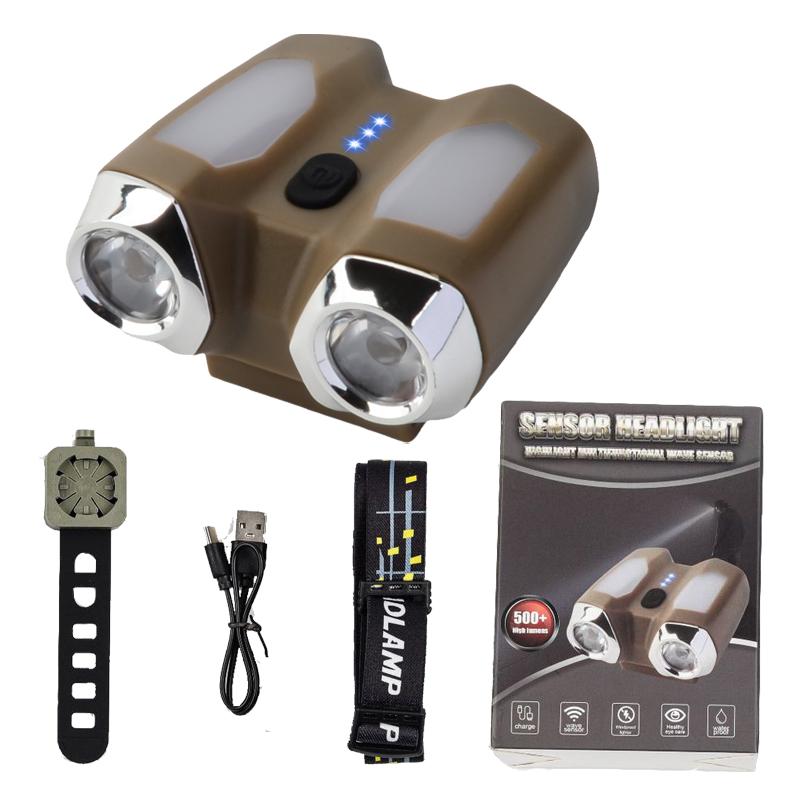 Super Bright Sensor Headlamp Induction Hat Clip Lamp Portable Waterproof Cycling Fishing Camping Head Mounted Hat Clip Light