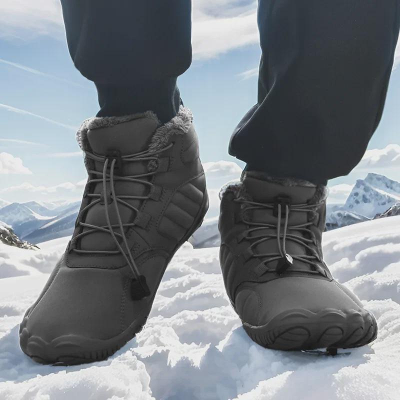 Wasserdichte Winterschuhe aus Baumwolle für draußen und dicke, warme Herren-Schneestiefel aus Samt zum Bergsteigen, rutschfest und verschleißfest, für Männer und Frauen.