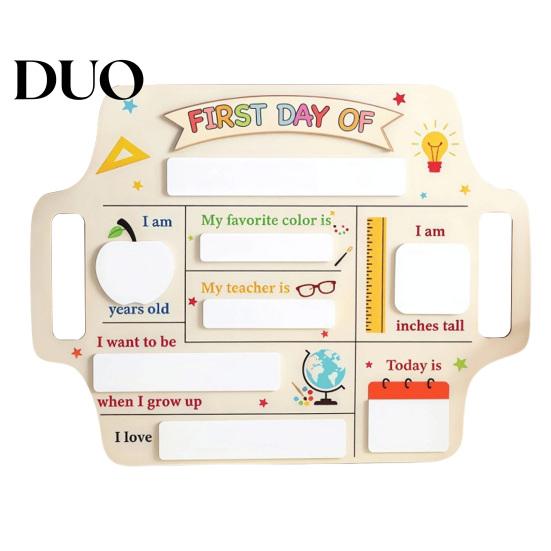 Wooden Message Center First Day of School Sign, Reusable Chalkboard Sign for Kids, Back Small Hanging Board to Decorations Supplies Kindergarten
